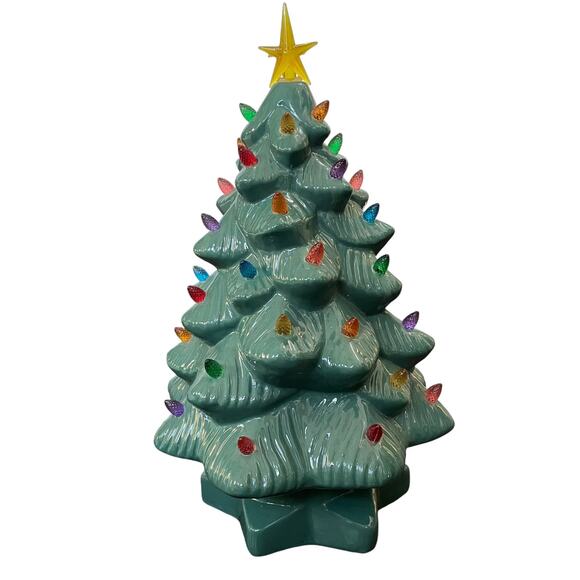 Mr Christmas Nostalgic Ceramic Tree 14” Star Top Multi...